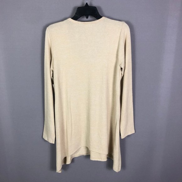 Go Couture Assymetrical Leopard Heart Swing Sweater Size Large - Picture 8 of 8